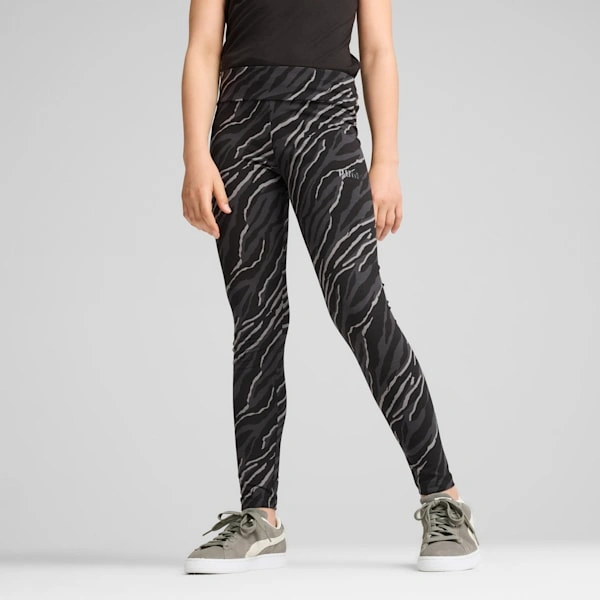 ESS+ ANIMAL Leggings til store børn fra PUMA: Vilde mønstre, ubegrænset leg og ultimativ komfort.